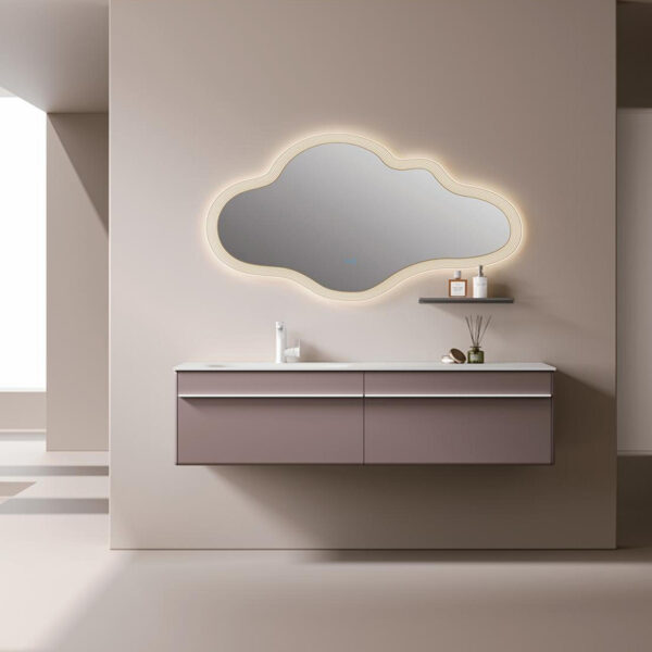 Bathroom Irregular Vanity Mirror with Lights Backlit Led Illuminated Wall Mirror