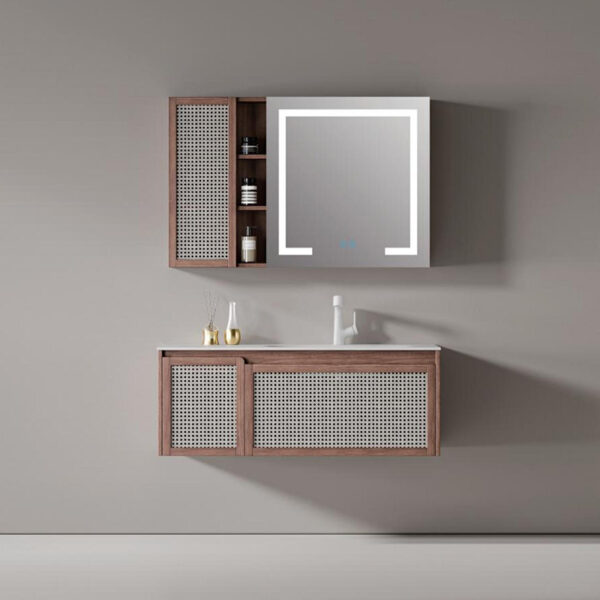 Luxury Top End Made Mirror Small Wood Wall Mounted Modern Bathroom Cabinet Vanity