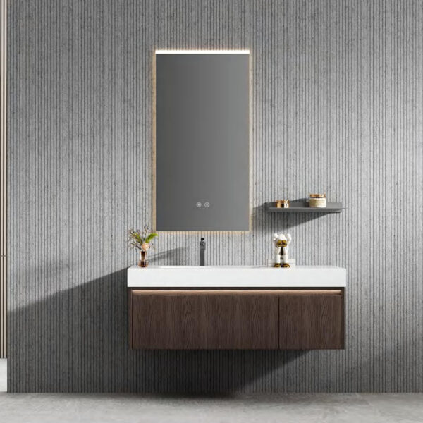 Stone Rock Slab Ceramic Undercounter Sink Watertight Bathroom Vanities