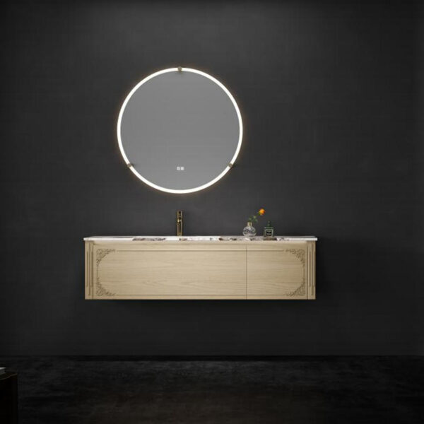 Wall Mounted Washbasin Bathroom Mirror Cabinet with Light
