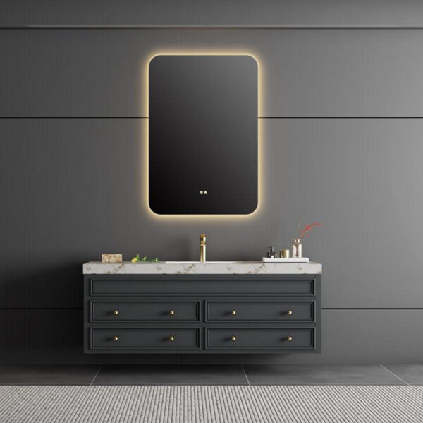 Wholesale Luxury European Style Furniture Simple Design Wall Mount Wooden Panel Bathroom Vanities