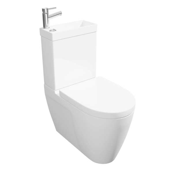 Washdown Ceramic Two Piece Toilet Combined With a Sink