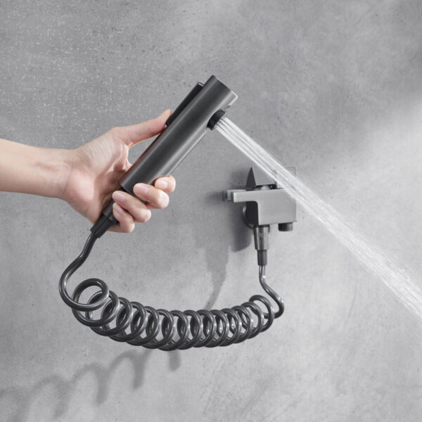 Bathroom Brass High Pressure Grey Hand Held Toilet Bidet Sprayer
