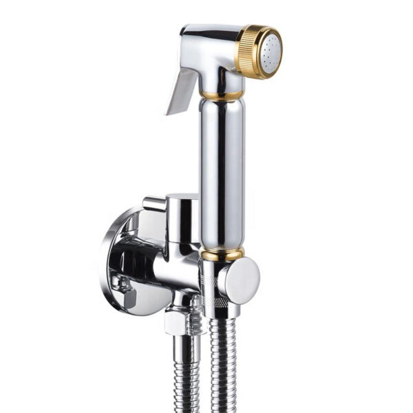 Hot and cold bidet sprayer Faucet Toilet sprayer BlackchromeGold