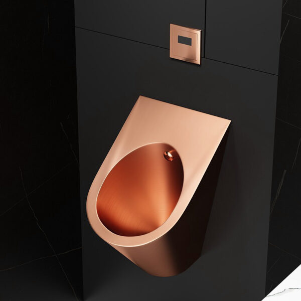 Custom OEM Rose Gold Wall Mounted Male Waterless Sensor Urinal