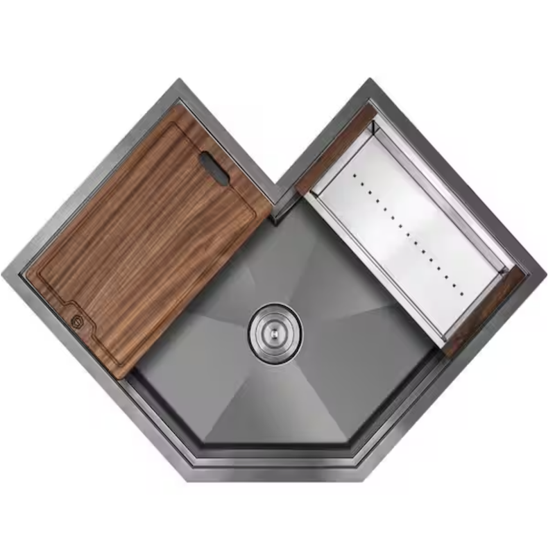 Laundry 16 Gauge Under Corner Stainless Steel 304 Kitchen Handmade Sinks Single Bowl with Strainer Manufacturer Custom Laundry 16 Gauge Under Laundry 16 Gauge Under Corner Stainless Steel 304 Kitchen Handmade Sinks Single Bowl with Strainer