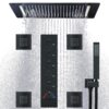 Matte Black 15x28inch Rain Shower 4pcs Body