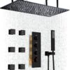 Matte Black 16x32 Stainless Steel Shower Set