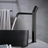 Matte Black Bathroom Sink Faucet Deck Mounted