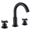Matte Black Dual Handles Round Body Lavatory