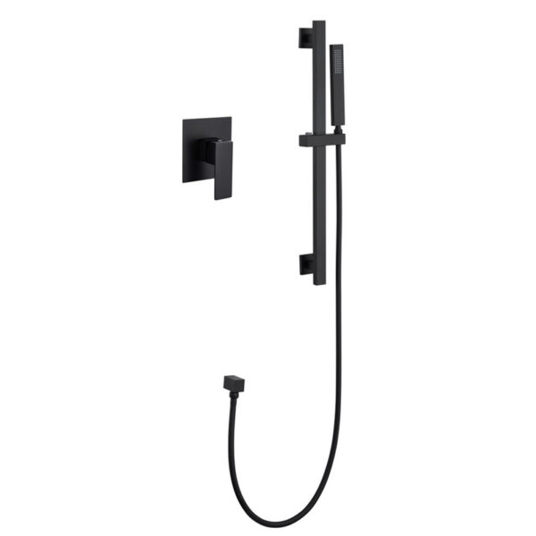 Matte Black Exposed Shower Set Soft Rain Spray Bathroom Recessed Wall Concealed Hotels-Soft Touch Concealed Hotel Rain Set