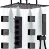 Matte Black LED Thermostatic Complete Faucet Set