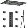 Matte Black Large Rain Shower System Thermostatic