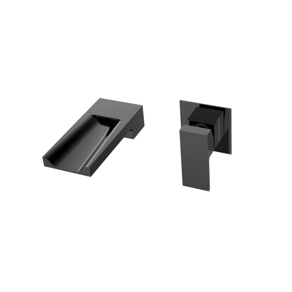 Matte Black Wall-Mounted Brass Tap Mixer Durable 5-Year Guarantee Single Handle Hot Cold Basin Faucet