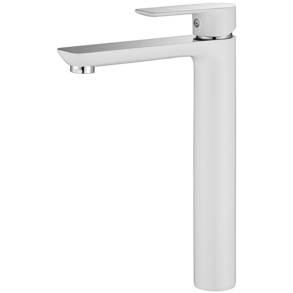 Modern Chrome and White Single Handle Thermostatic Basin Tap