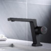 Modern Basin Mixer Faucet Black Single Lever