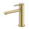 Modern Basin Mixer Faucet Brushed Gold Deck