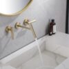 Modern Basin Mixer Faucet Wall Mounted Brushed