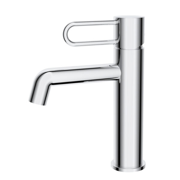 Modern Chrome Brass Deck Mounted Single-Handle Thermostatic Basin Faucet Hot Cold Water Basin Mixer Tap Ceramic for Bathroom