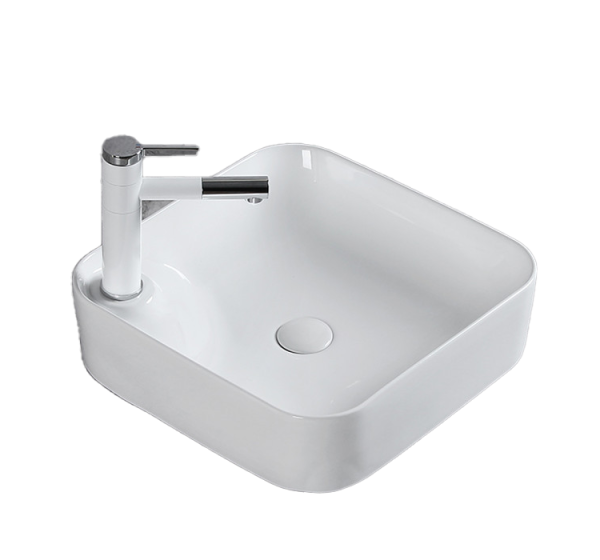 Modern Design Glossy White Square Small Hand Wash Basin Bathroom Sinks for Hotel
