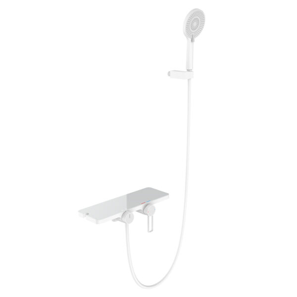 Modern Digital Metered Brass Chrome Shower Column Set Single Handle with Rain Spray Pattern Ceramic Valve Core Polished Surface