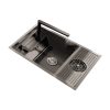Modern High Quality Handmade Stainless Steel Kitchen Sink with Square Glass Rinser for Kitchen Use Modern High Quality Handmade Stainless Steel Kitchen Modern High Quality Handmade Stainless Steel Kitchen