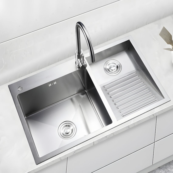 Kitchen Sink Stainless Steel Double Laundry Bathroom Sink with Accessories and Faucet Workstation