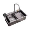 Modern Luxury Stainless Steel Single Bowl Nano Sink with Cup Washer Style Kitchen Sink Modern Luxury Stainless Steel Single Bowl Nano Modern Luxury Stainless Steel Single Bowl Nano