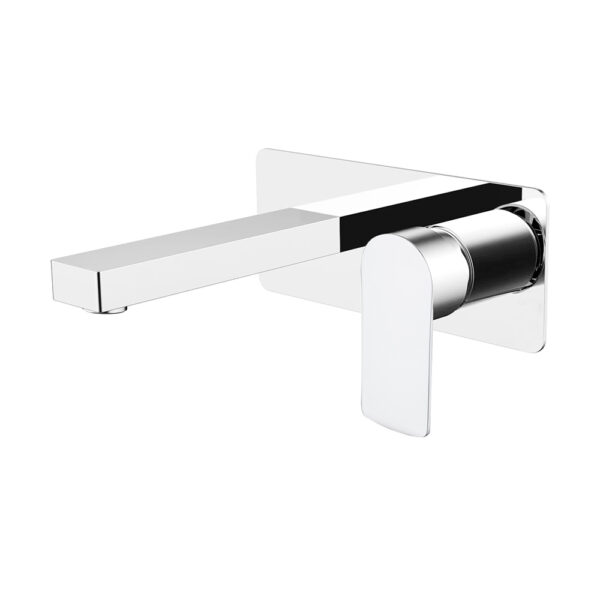 Moderne Einhebel-Waschtischarmatur mit zwei Löchern, Wandmontage, Thermostat-Waschtischarmaturen aus verchromtem Messing