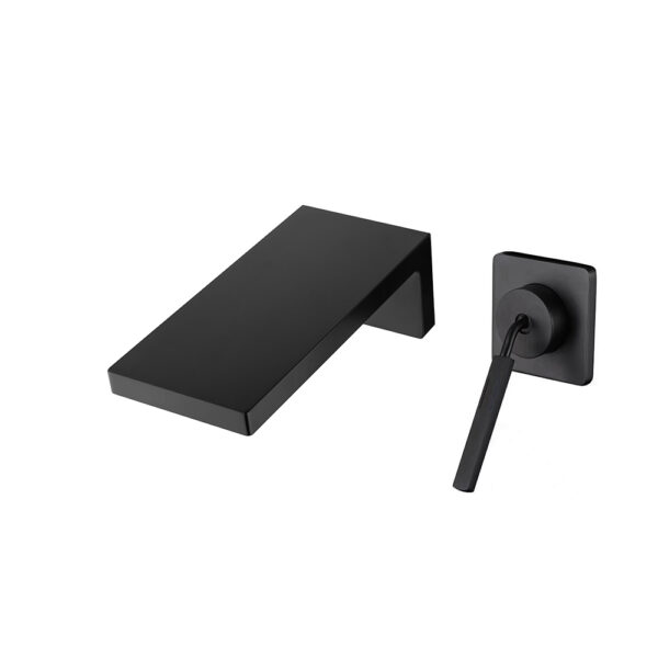 Modern Single-Handle Wall Mounted Brass Basin Faucet Matt Black Finish Wholesale for Bathroom Faucet Taps