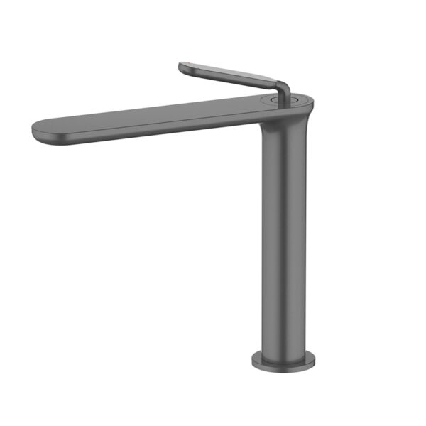 Grifo de agua moderno de latón macizo, mezclador de lavabo de un solo orificio con acabado en bronce, fabricado directamente de fábrica.