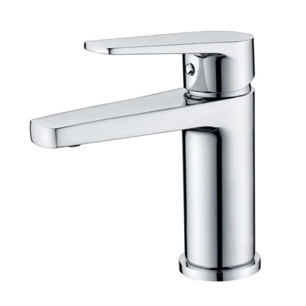 Modern Style Chrome Basin Mixer Tap Solid Brass Bathroom Taps with Metered Feature Brushed Sink Faucet