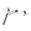 Modern Wall Mounted Brass Basin Faucet Double