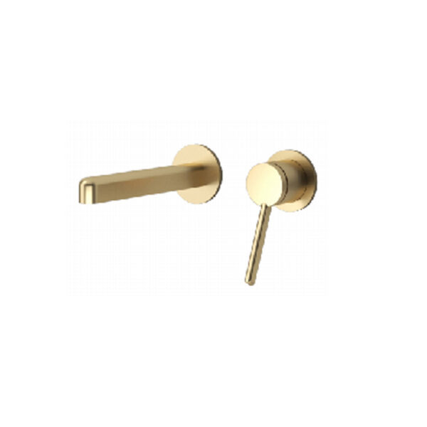 Modern Wash Basin Faucet Single Handle Wall Mounted Basin Mixer Faucet Brushed Gold Bathroom Sink Faucet