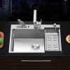 Most Durable Modern Smart Multifunction Stainless Steel Kitchen Commercial Small Basin Utility Undermount Single Bowl Three Drop Most Durable Modern Smart Multifunction Stainless Steel Most Durable Modern Smart Multifunction Stainless Steel