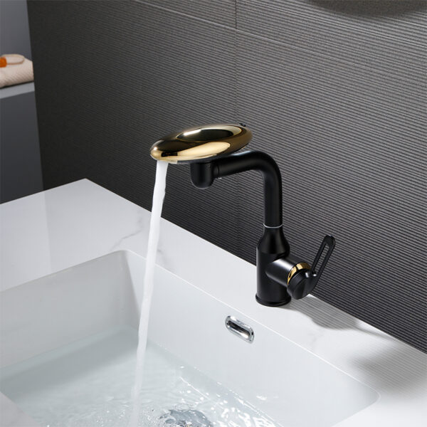 Bathroom Basin Faucet Single Handle Deck Mounted  Brass Basin Mixer Faucet 4 Way Vanity Faucet