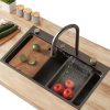 Multifunction Piano Kitchen Sink with Double Bowl Handmade Kitchen Undermount Sink With Waterfall Faucet Digital Display Multifunction Piano Kitchen Sink with Double Bowl Multifunction Piano Kitchen Sink with Double Bowl