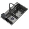 Nano Honeycomb Embossed SUS 304 Stainless Steel Large Single Sink with Cup Washer Nano Honeycomb Embossed SUS 304 Stainless Steel Nano Honeycomb Embossed SUS 304 Stainless Steel