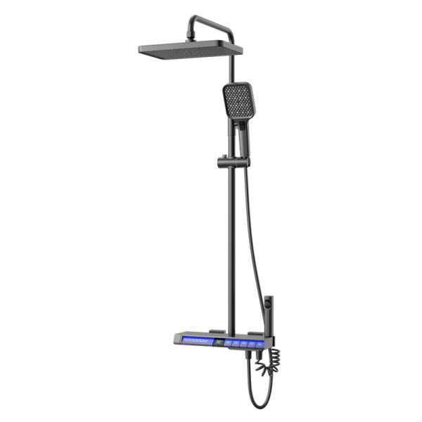 New Design Bathroom Led Light Piano Key Shower Head Faucet Hot Cold Shower System Shower Set
