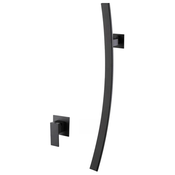New Design High Quality Wall-mounted Black Brass Bathroom Wash Basin Faucet