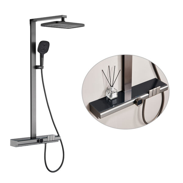 New Product Smart Bathroom Faucet Shower System Set 3-Function Bathtub Tap Hot Cold Bronze Finish Soft Rain Spray Made Brass