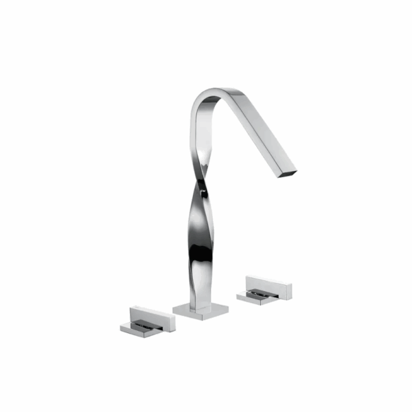 New Style Modern Luxury Dual Handle 3 Hole Brass Copper Basin Faucets With Ceramic Cartridge
