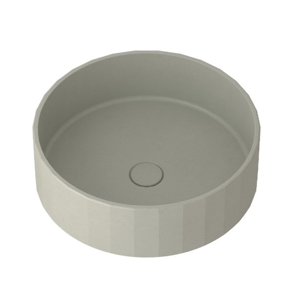 OEM ODM Above Counter Hotel Basin Bathroom Sink Round Stripe Bathroom Concrete Vanity Sink
