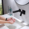 One Handle Matt Black Finished Bathroom in