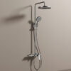 Polished Brass Thermostatic Mixer Faucet Chrome Rain