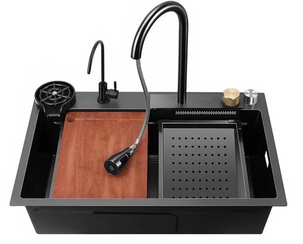 Kitchen Sink with Faucet Factory Wholesale Size Rectangular Shape Handmade Single Bowl Stainless Steel