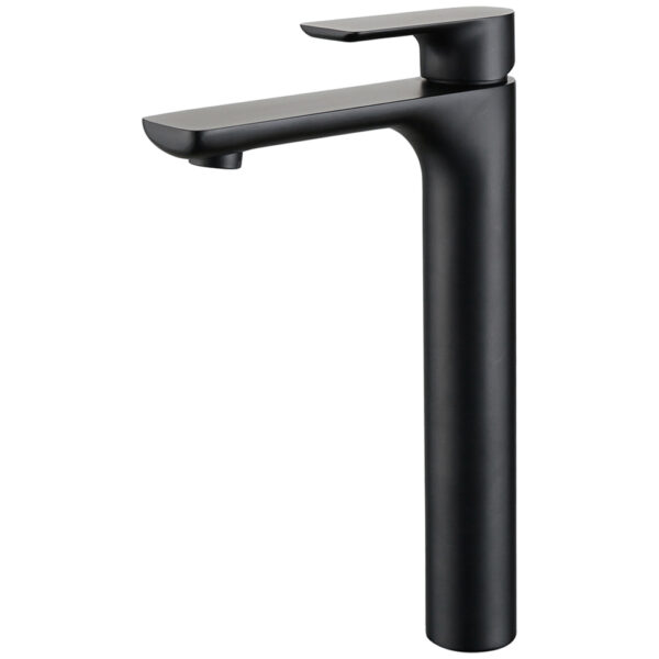 Project Hot Sale Wash Basin Use Hot Cold Water Supply Single Hole Deck Mounted Black Coating Brass Single Handle Tall Faucet