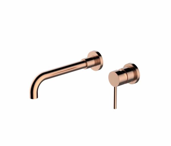 Rose Golden Finished Thermostatic Basin Faucets Solid Brass Wall Mounted Hand Wash Bathroom Tap