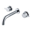 Round Double Handles Wall Mounted Chrome Brass