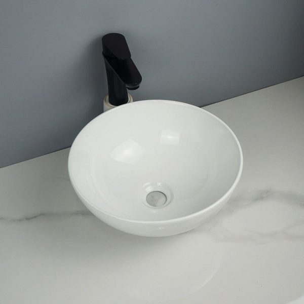 Round Shape Small Size Lavabo White Basin Above Counter Sinks Ceramic Countertop Washbasin
